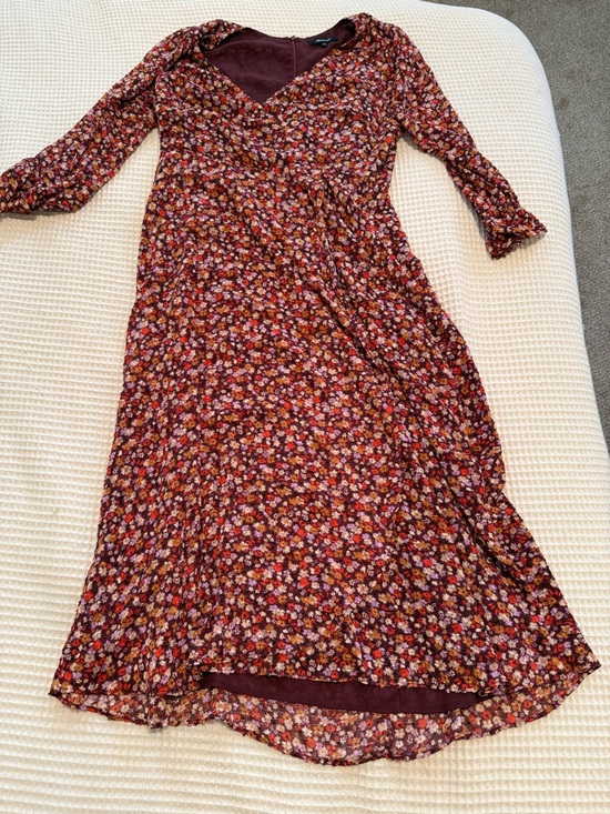 Madewell Dresses & Skirts - Madewell Burgundy Floral Maxi Dress with V‑Neck